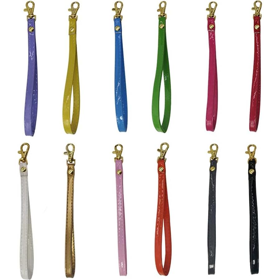 Correa de Muñeca 12pcs PU Brillante con Cerradura Dorada