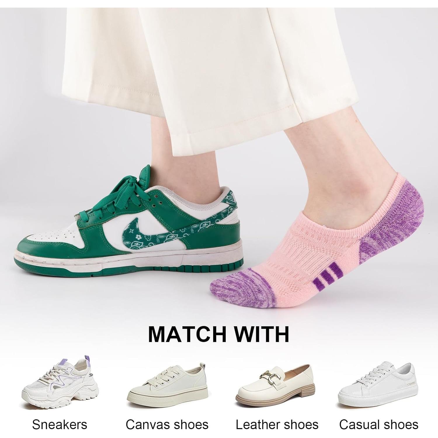 Calcetines Invisibles COOPLUS para Mujeres - 6 Pares Multicolor