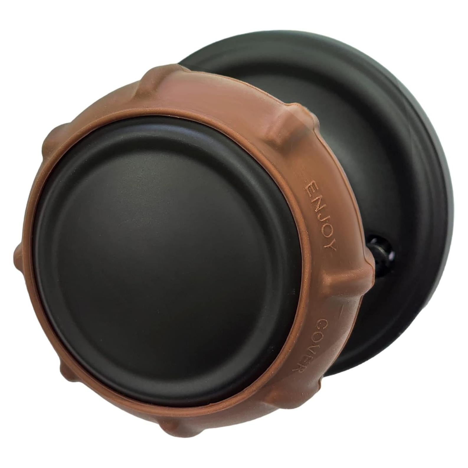 Cubierta Antideslizante Enjoy para Perillas de Puerta - 4 Unidades Marrón