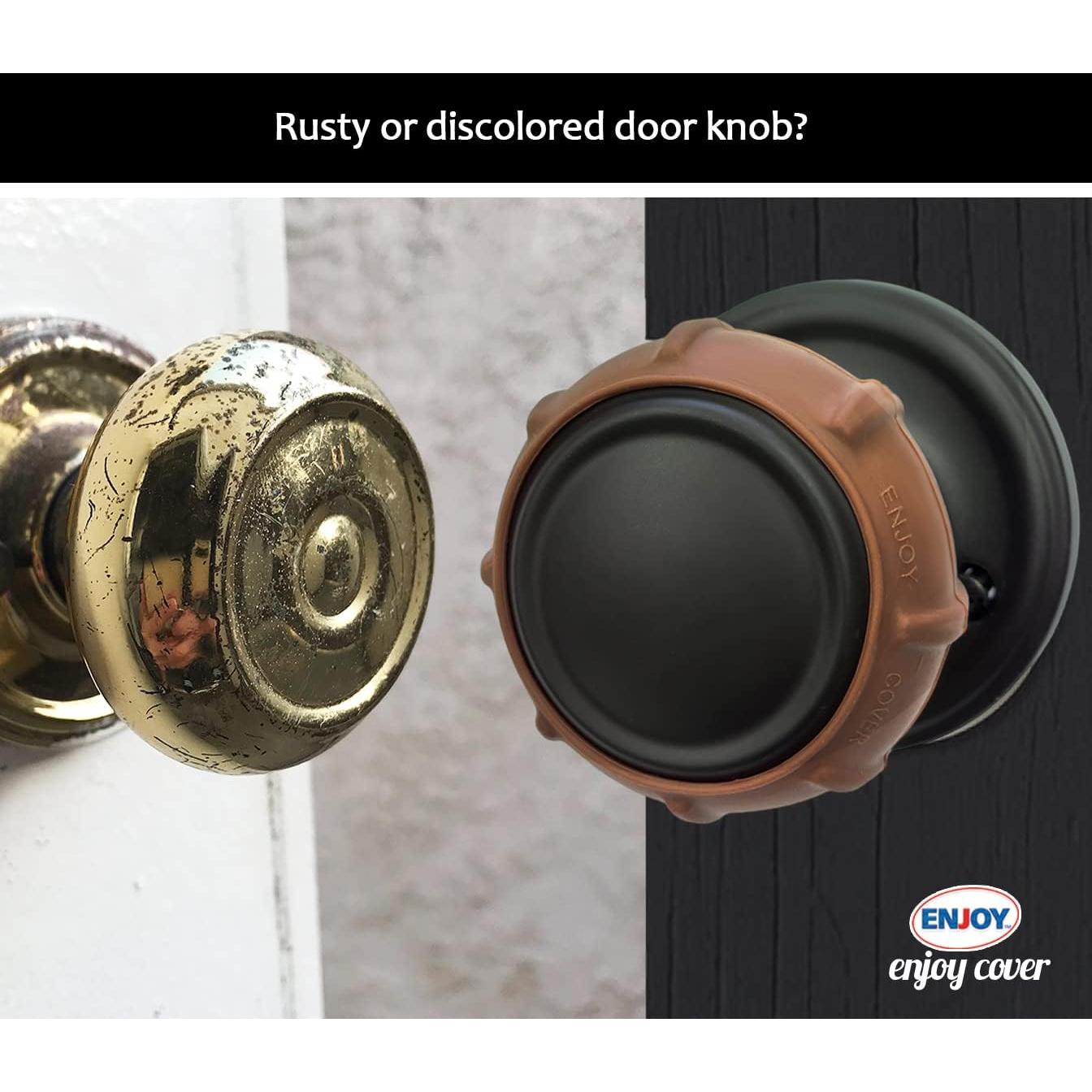 Cubierta Antideslizante Enjoy para Perillas de Puerta - 4 Unidades Marrón