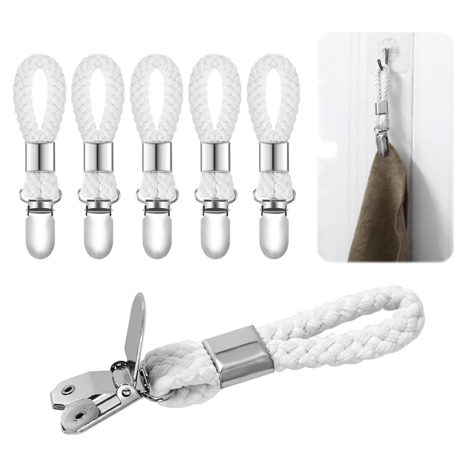 Juego de 6 Clips para Toallas Jeqqinuz - Blanco, Sin Perforaciones