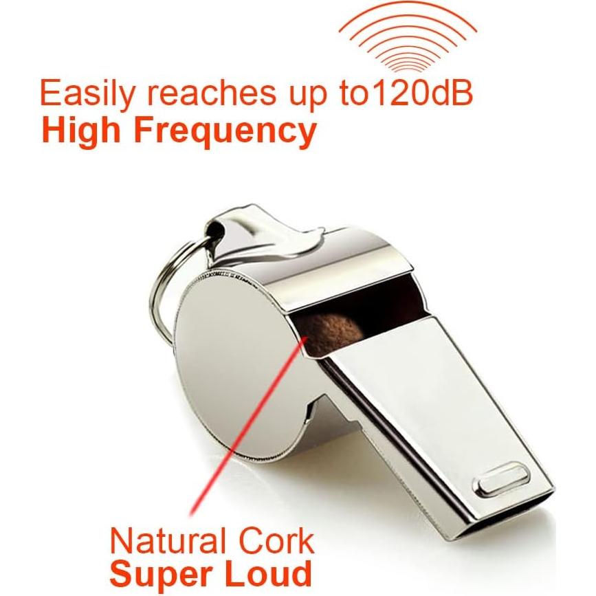 Silbatos de Acero Inoxidable Hipat - 12PCS Sonido Fuerte