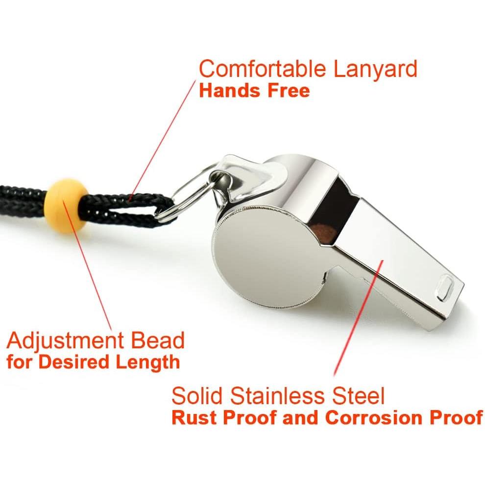 Silbatos de Acero Inoxidable Hipat - 12PCS Sonido Fuerte