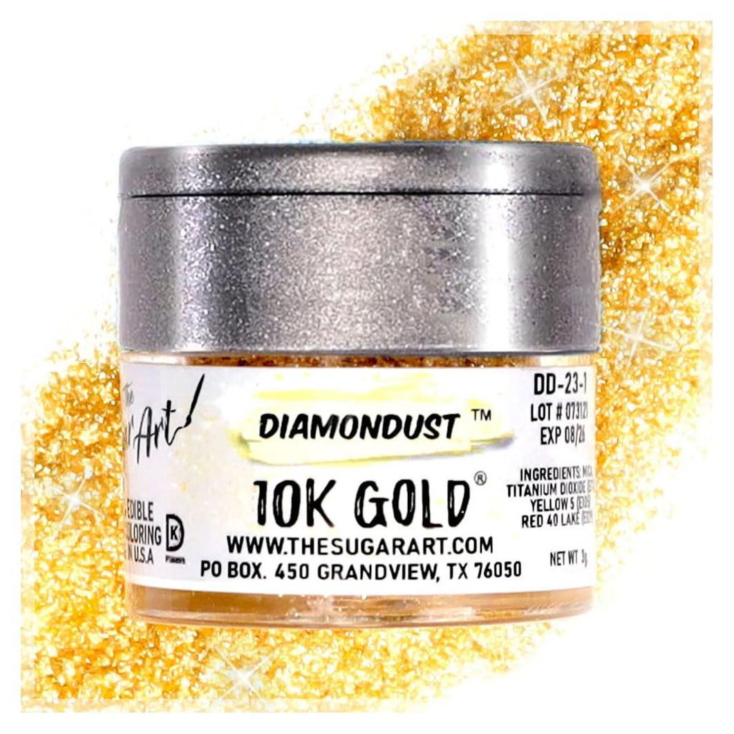Glitter Comestible Oro 10K The Sugar Art 4g Kosher Vegano