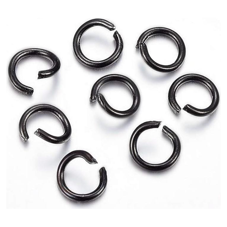 100 Anillas de Salto Acero Inoxidable Negro 5mm 20 Calibre