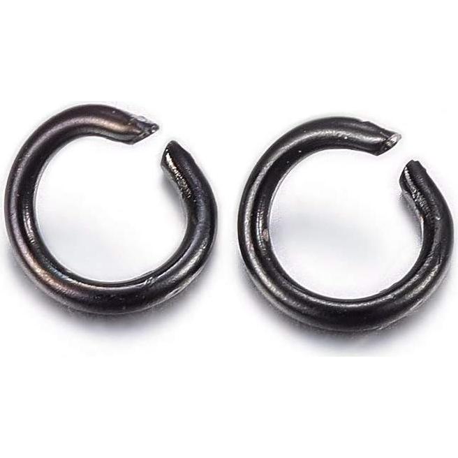 100 Anillas de Salto Acero Inoxidable Negro 5mm 20 Calibre