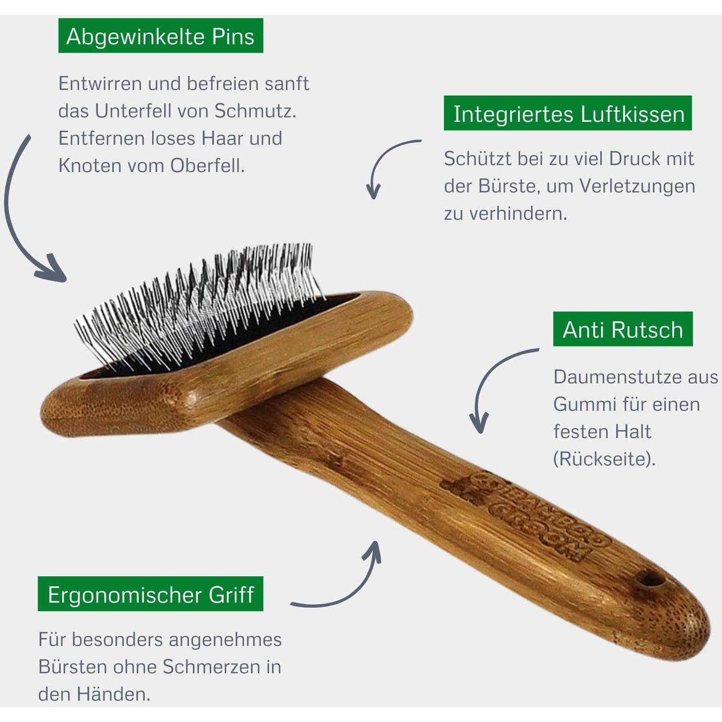 Cepillo Slicker de Bambú Alcott para Mascotas Pequeño