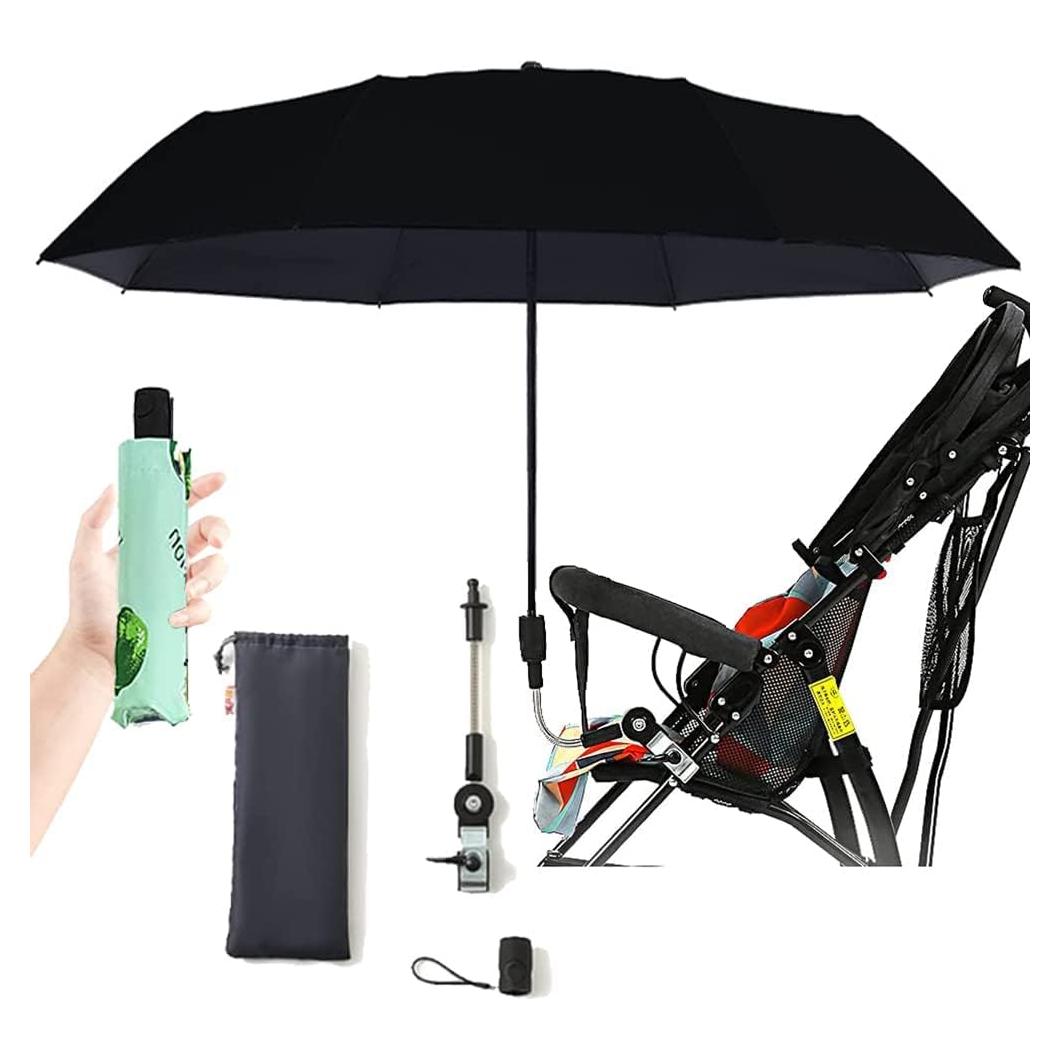 Paraguas Solar Plegable para Bebés Universal - UPF 90+ Negro