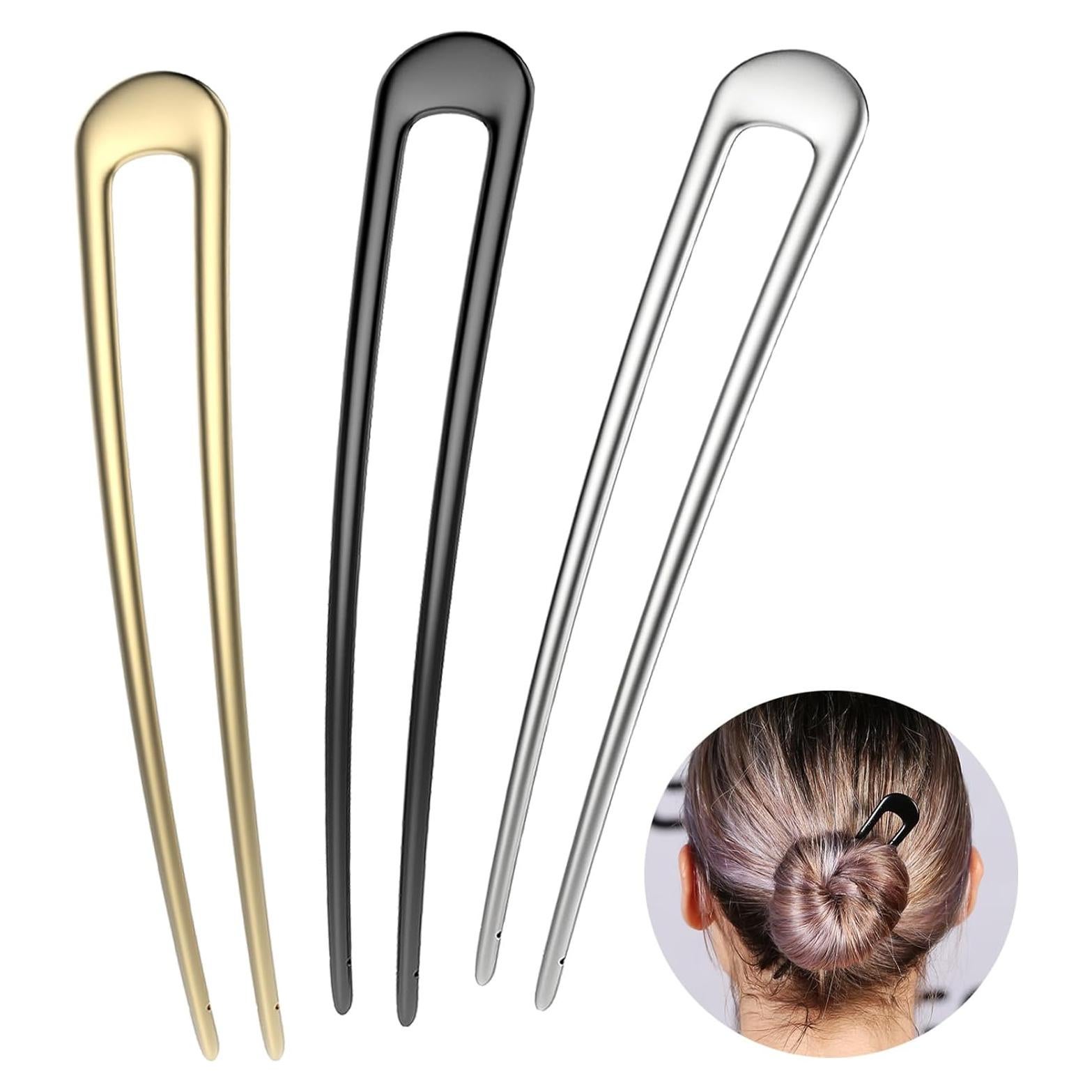 Horquillas Francesas de Metal HYFEEL 3 Pcs - Accesorios Cabello