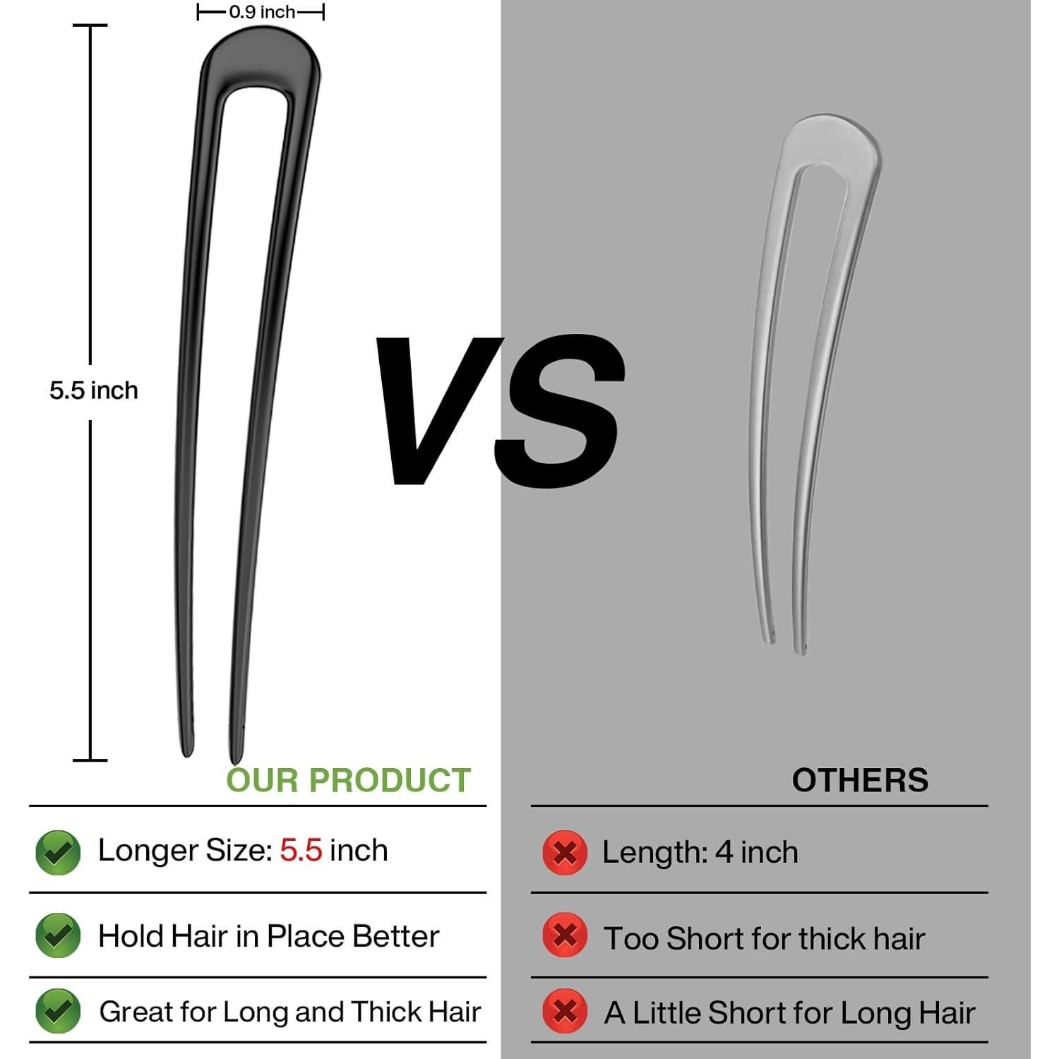 Horquillas Francesas de Metal HYFEEL 3 Pcs - Accesorios Cabello