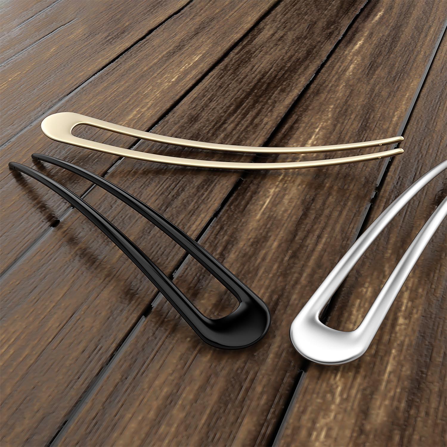 Horquillas Francesas de Metal HYFEEL 3 Pcs - Accesorios Cabello