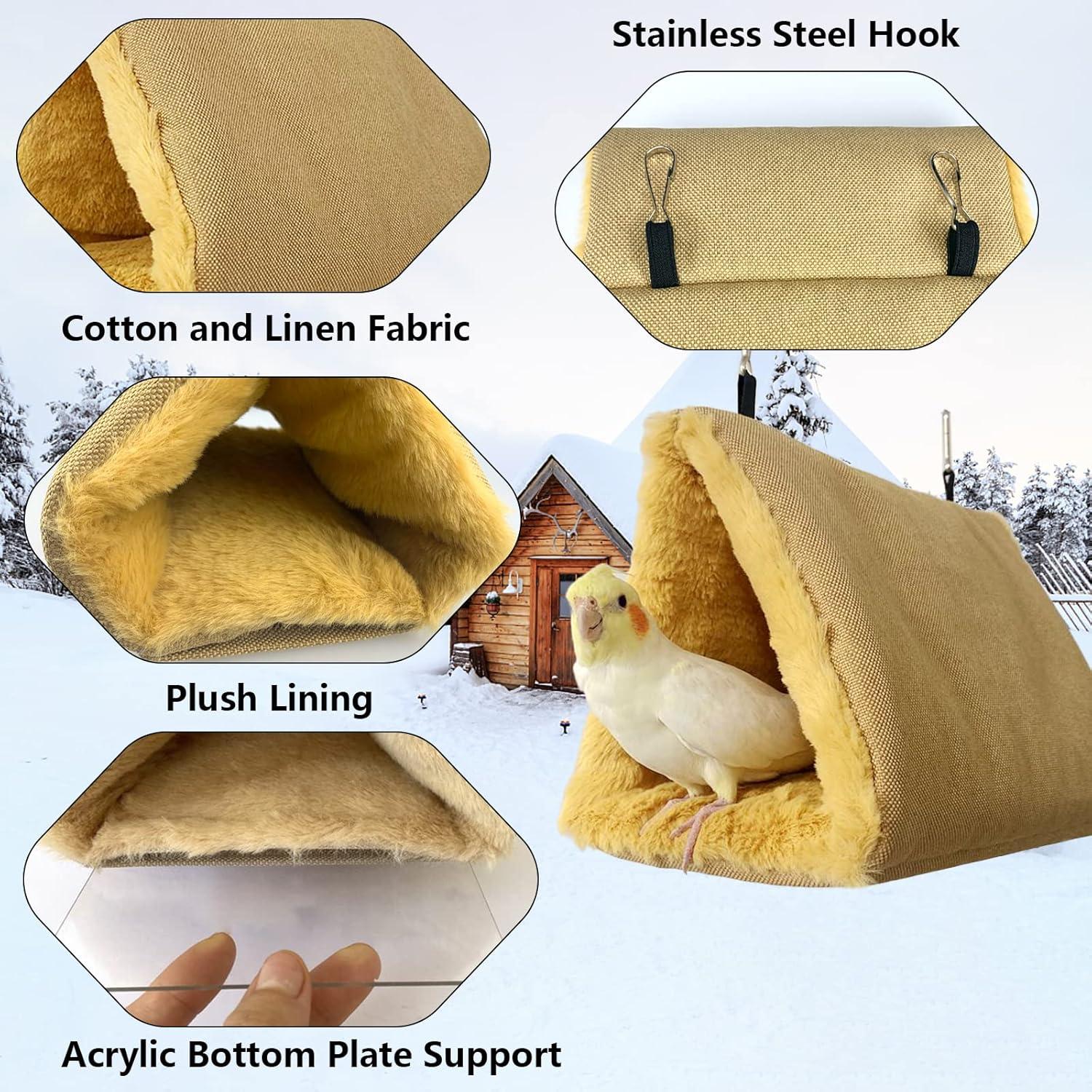 Hamaca de Invierno para Aves Vehomy, Cama Cálida Tamaño S