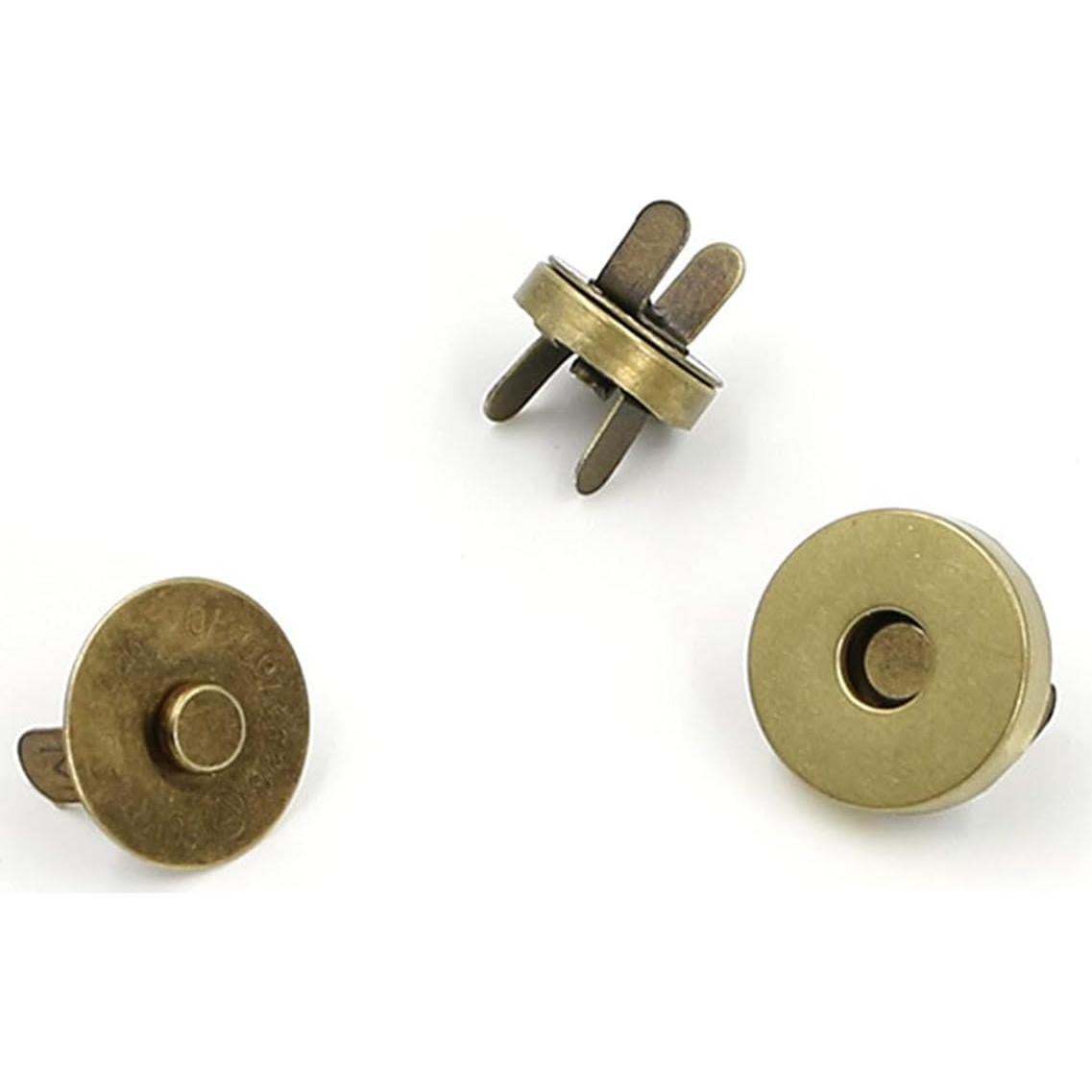 20 Broches Magnéticos de Cierre para Manualidades Bronce 14MM