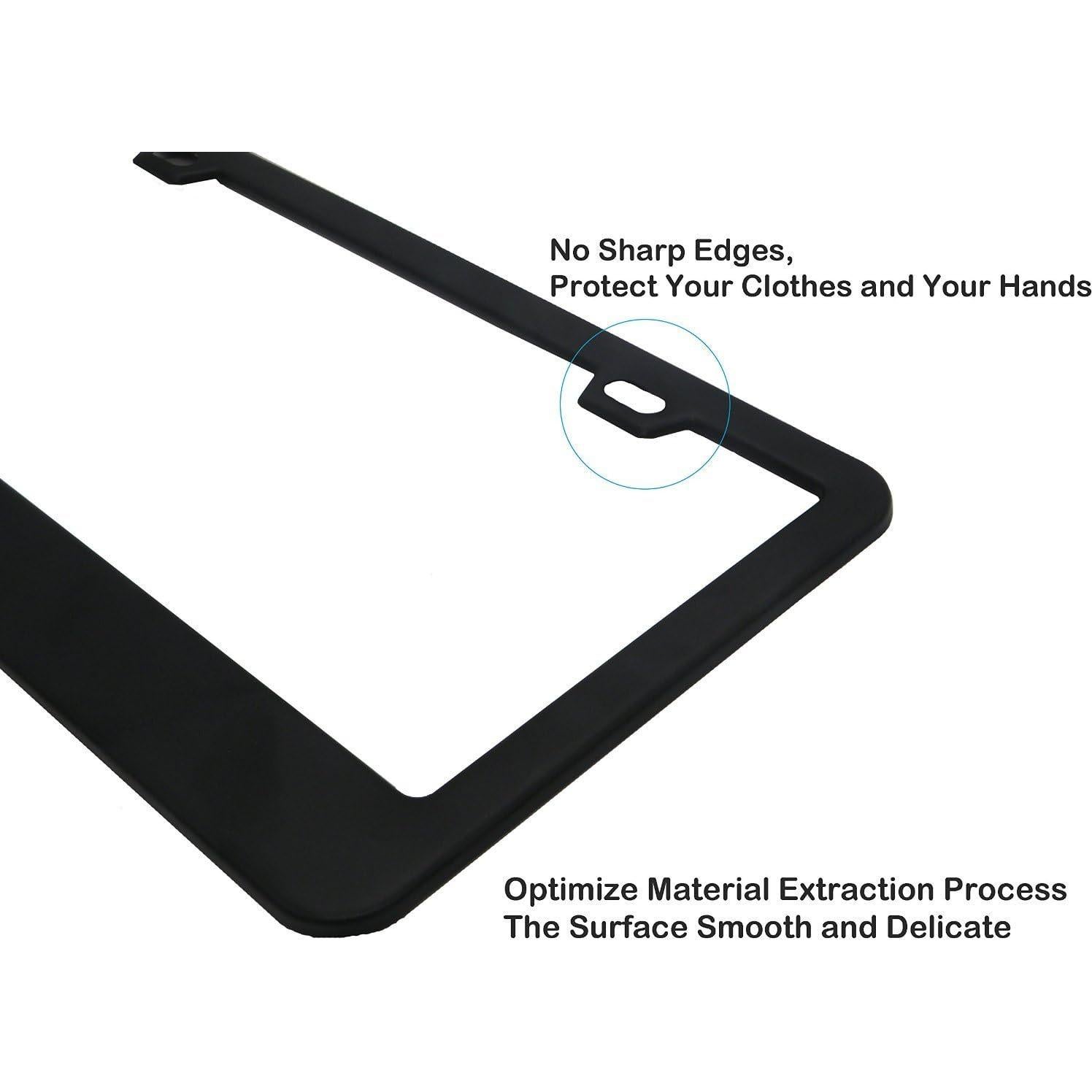 Marco de Placa de Licencia Big Ant Acero Inoxidable Negro - 2 Piezas