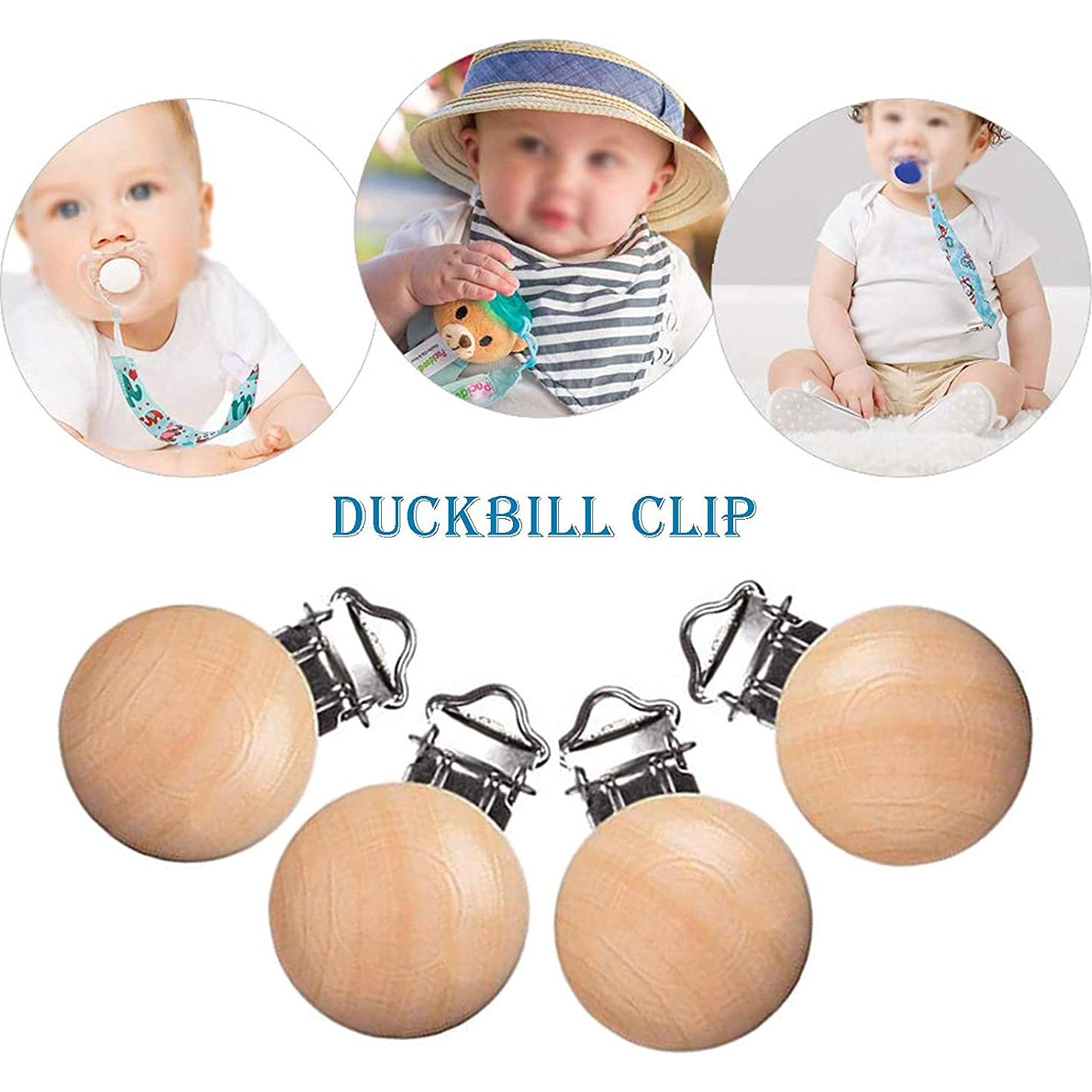 30 Clips de Madera Natural para Chupete Vankcp - DIY Bebé