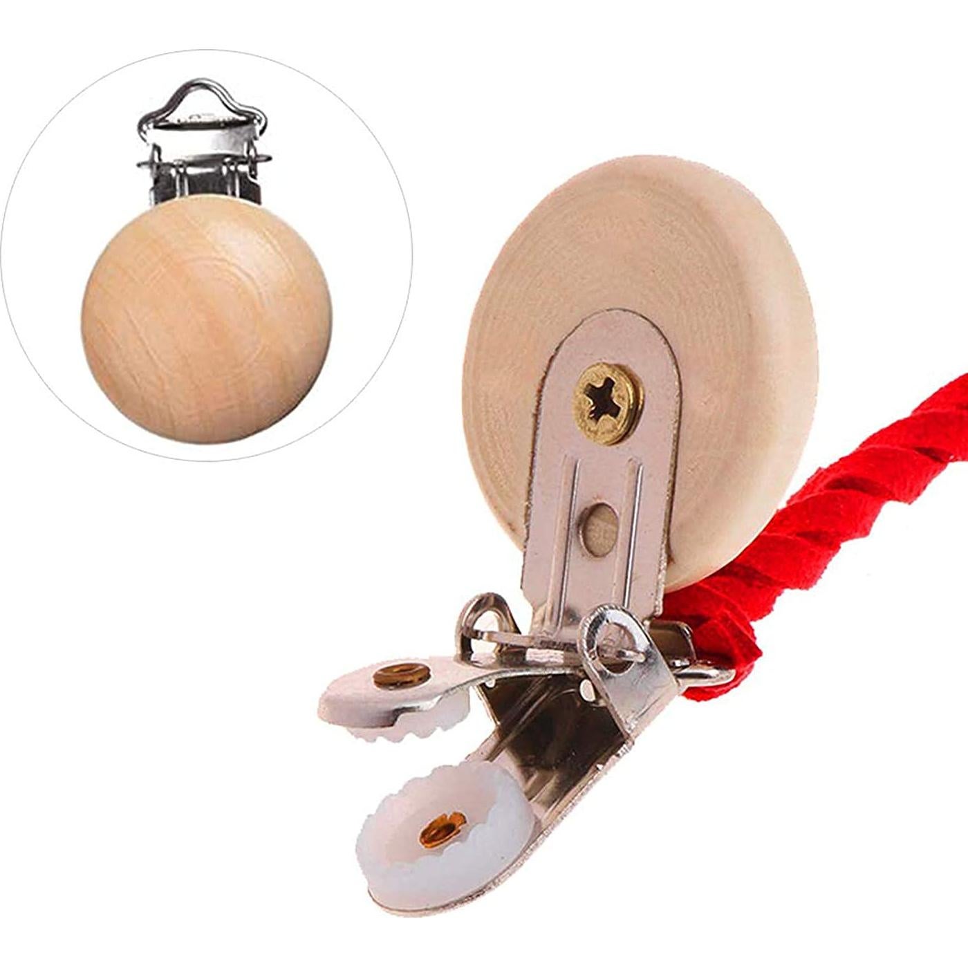 30 Clips de Madera Natural para Chupete Vankcp - DIY Bebé