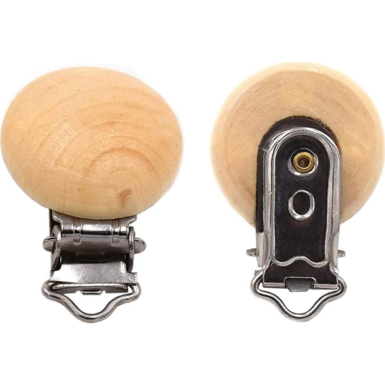 30 Clips de Madera Natural para Chupete Vankcp - DIY Bebé