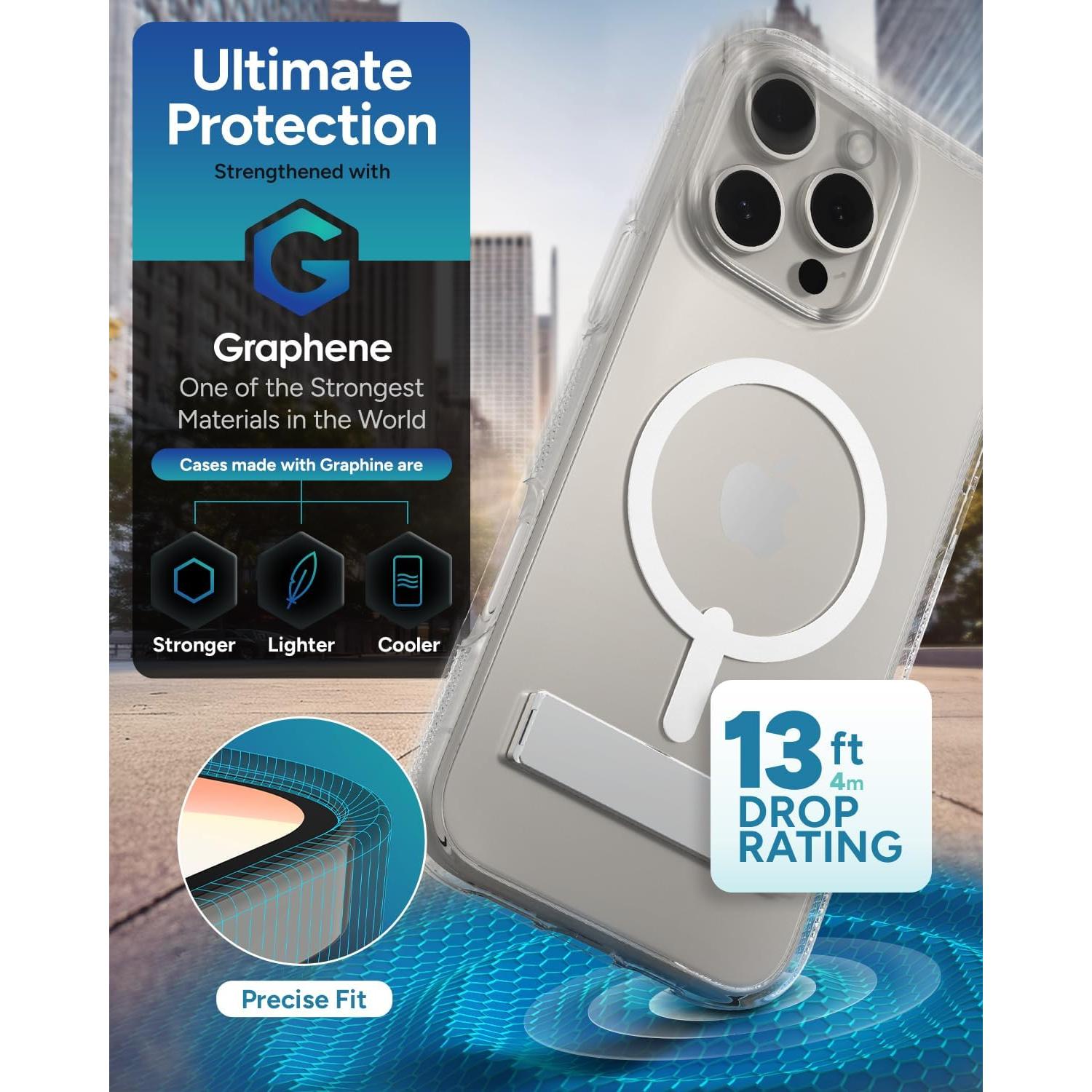 Funda ZAGG Crystal Palace Snap para iPhone 16 Pro Max - Con soporte y MagSafe