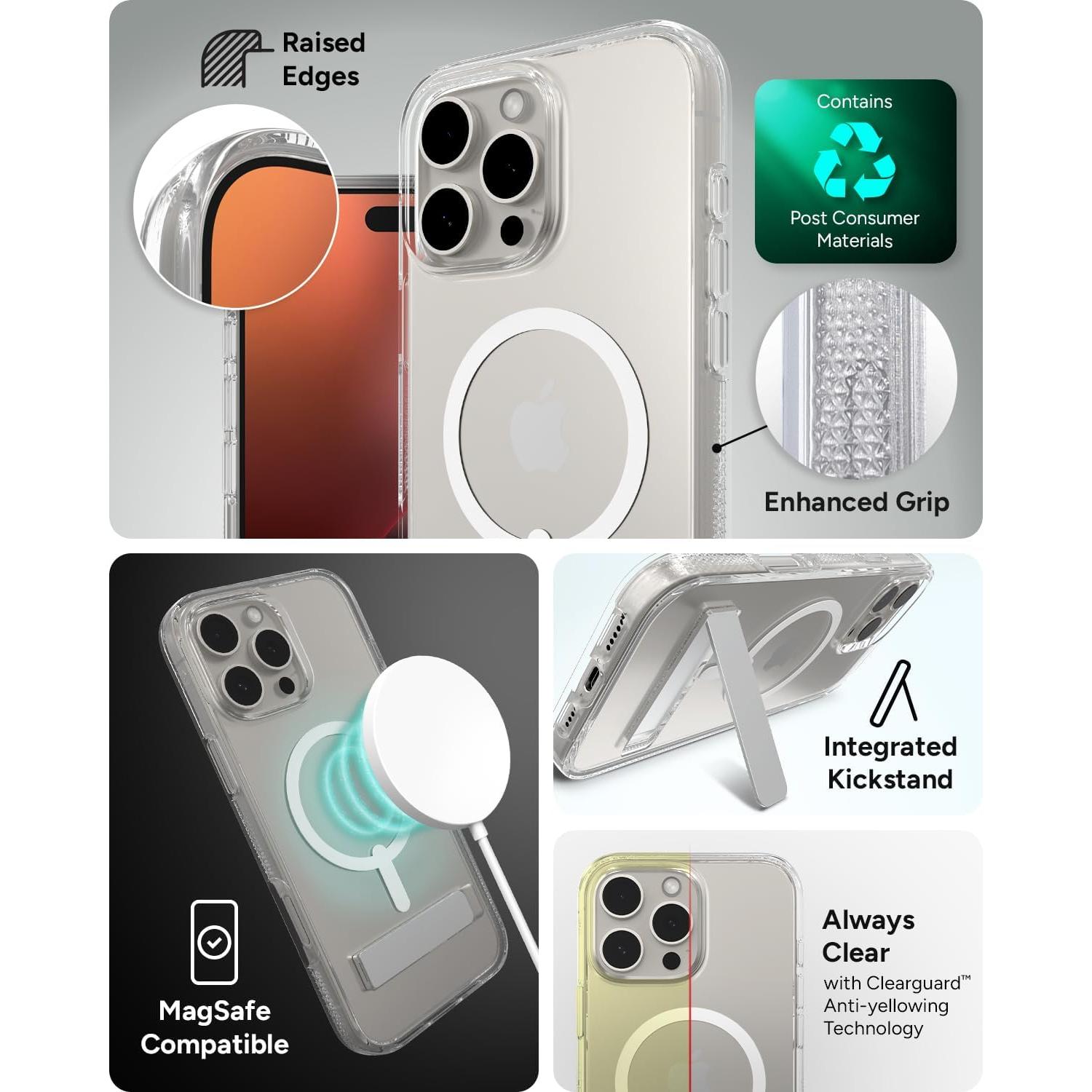 Funda ZAGG Crystal Palace Snap para iPhone 16 Pro Max - Con soporte y MagSafe