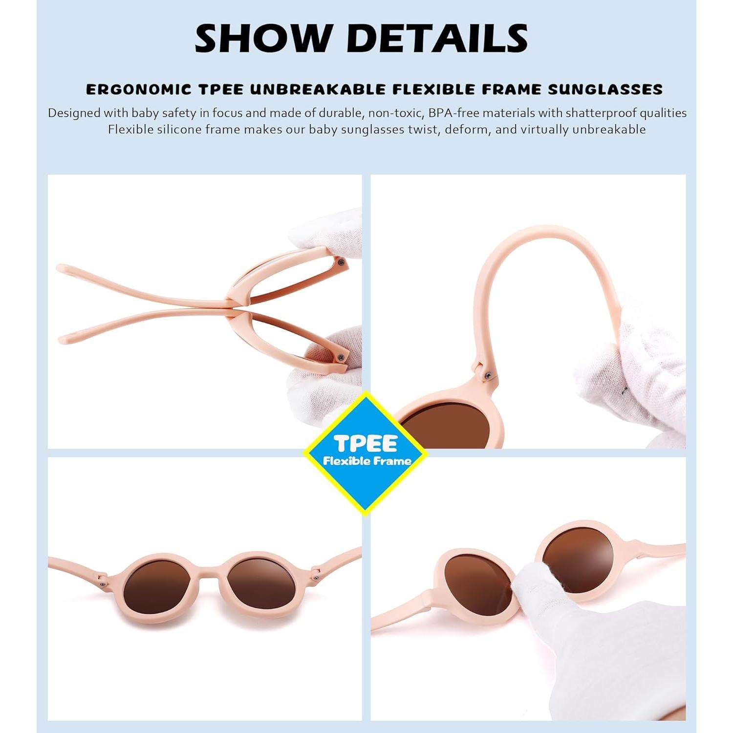 Gafas de sol polarizadas NULOOQ para bebés 0-24 meses