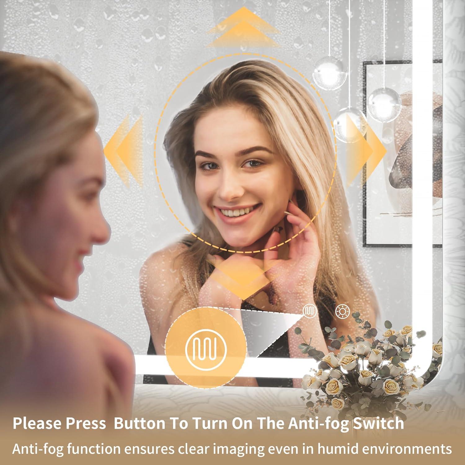 Espejo LED de Baño Vosuja 20x28" Sin Marco Rectangular