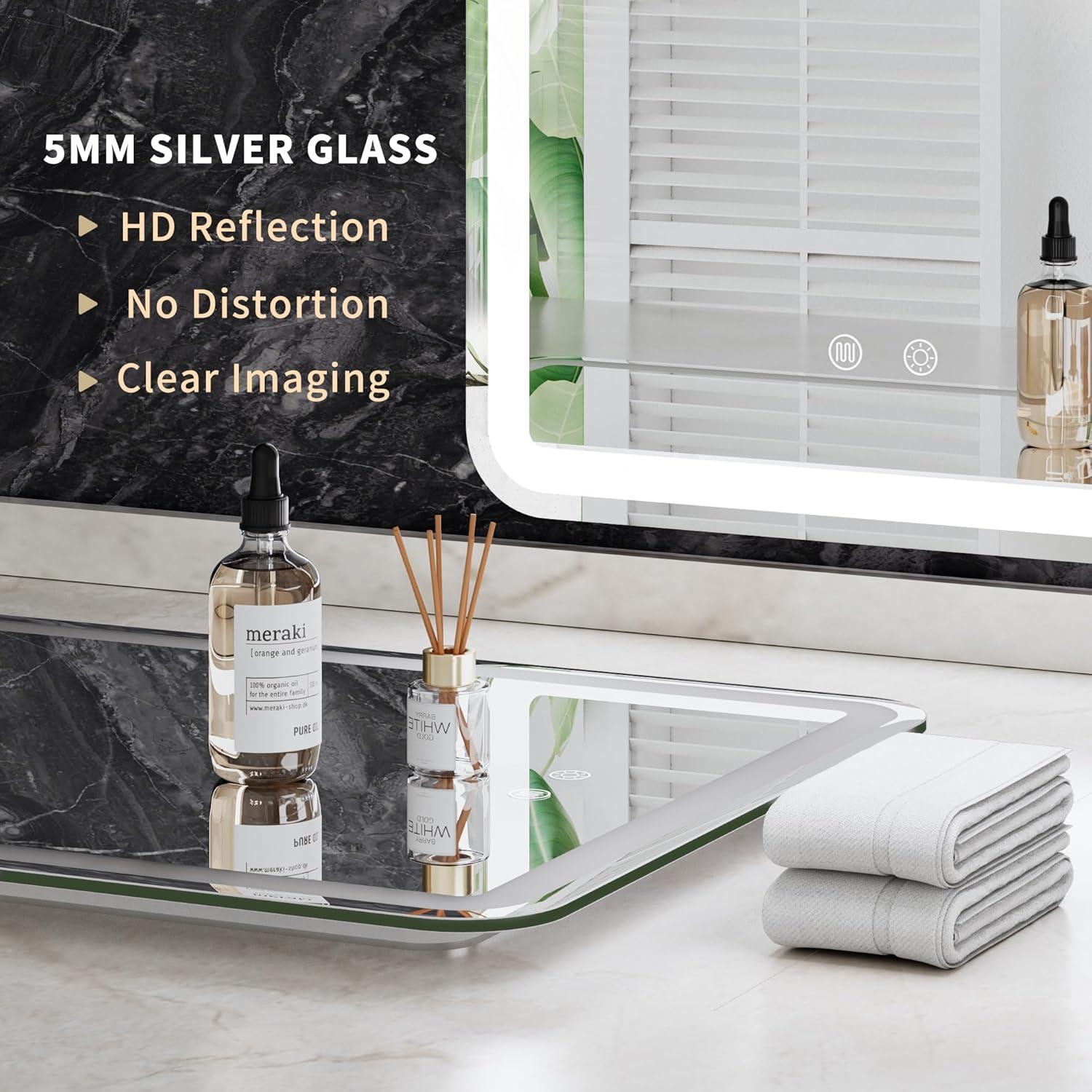 Espejo LED de Baño Vosuja 20x28" Sin Marco Rectangular