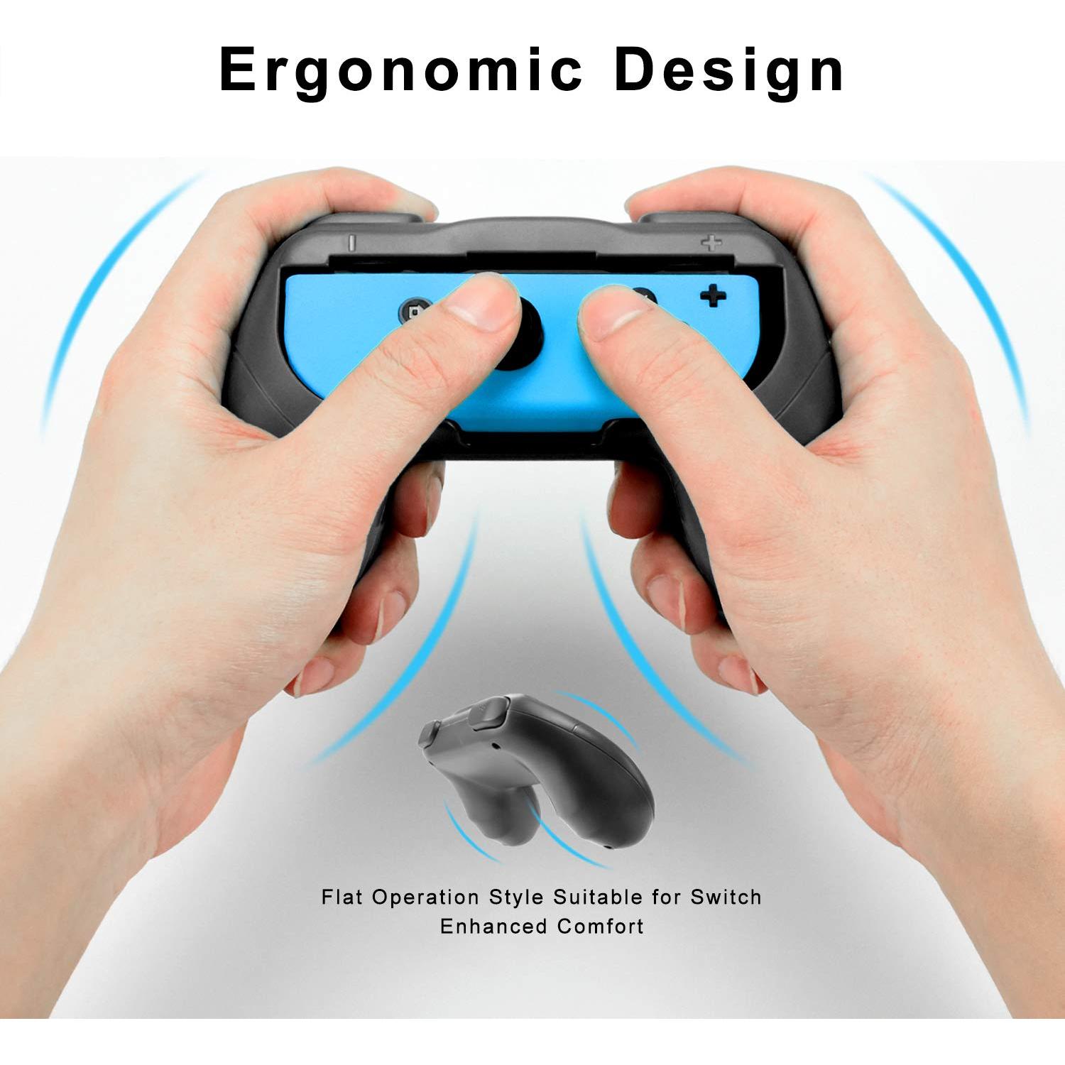 Agarres Joy-Con Laimax para Nintendo Switch OLED - 2 Piezas Negro