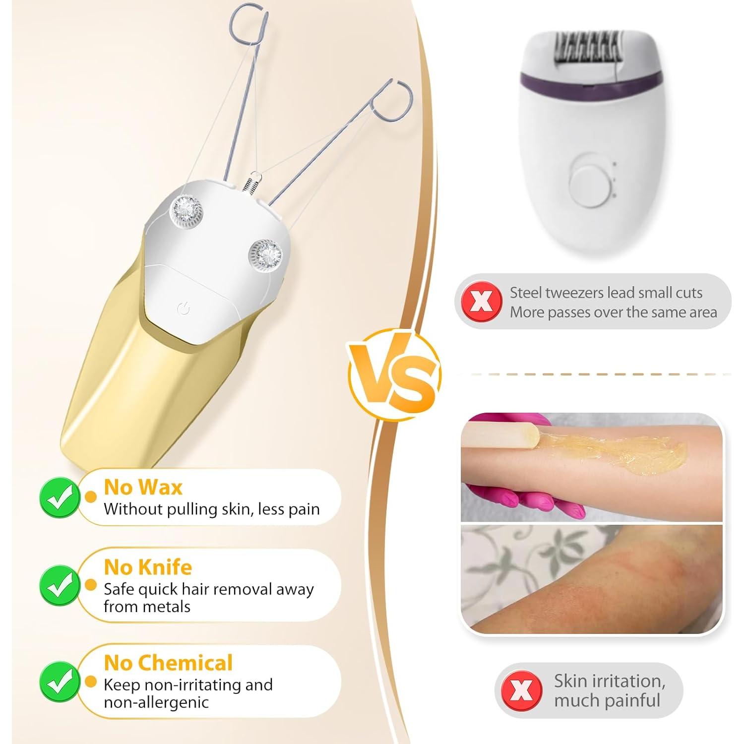 Epilador Facial WAYCOM 24 Automático con Luz LED - Oro