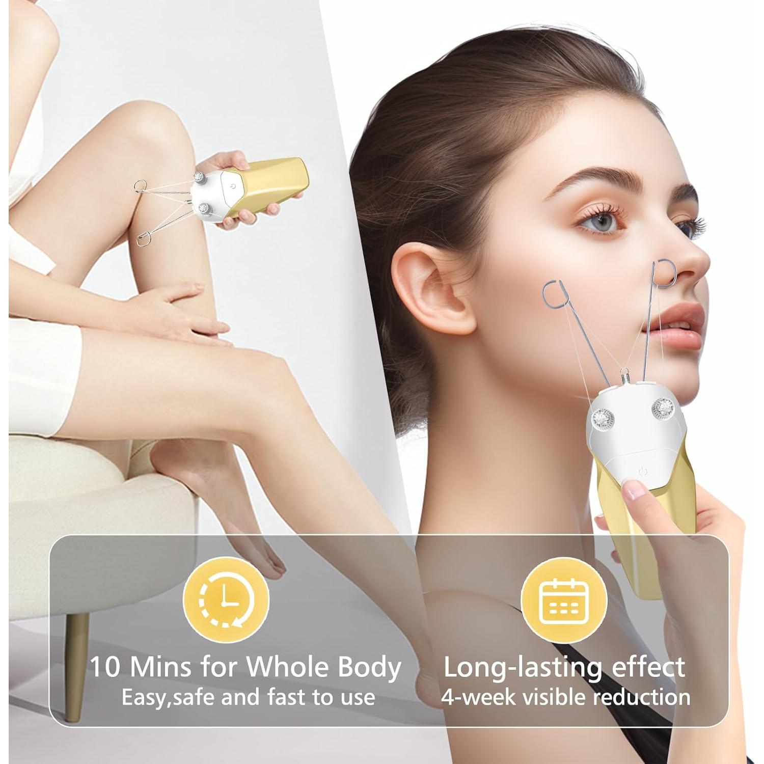 Epilador Facial WAYCOM 24 Automático con Luz LED - Oro