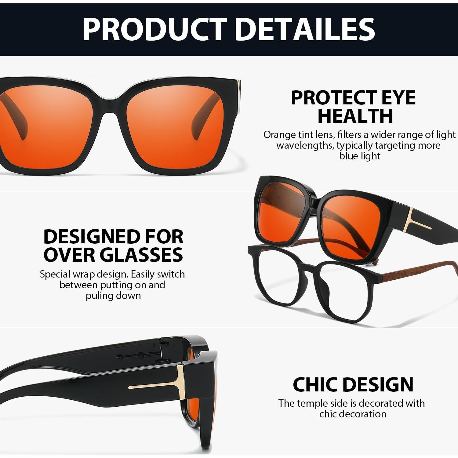 Gafas VIEWBETTER Anti Luz Azul Ámbar para Juegos - Modelo VB7511