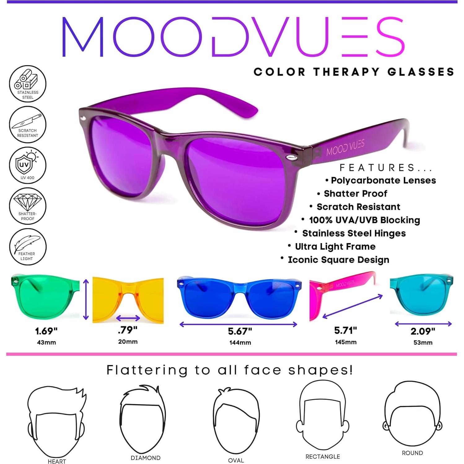 Set de 10 Gafas de Terapia de Color MoodVues - Cromoterapia