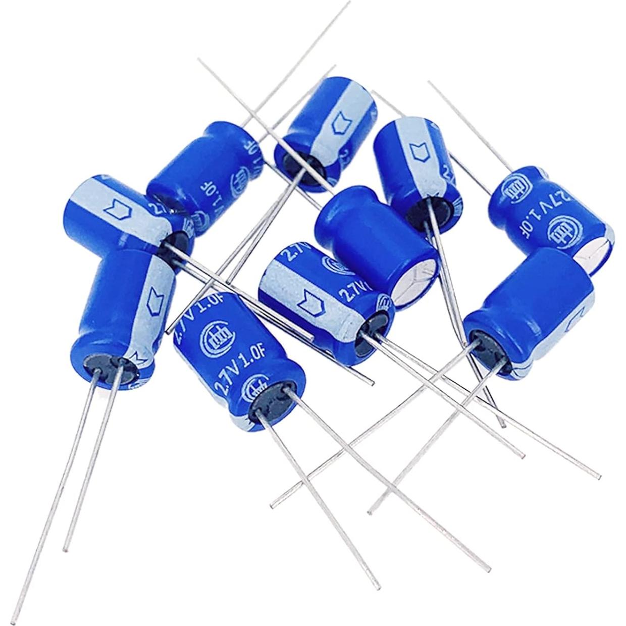 10 Pcs Super Capacitor 2.7V 1F Cermant Tipo Enrollado