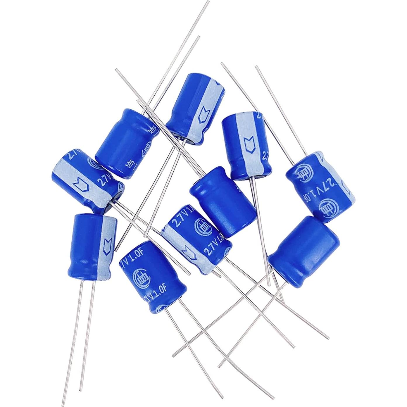 10 Pcs Super Capacitor 2.7V 1F Cermant Tipo Enrollado
