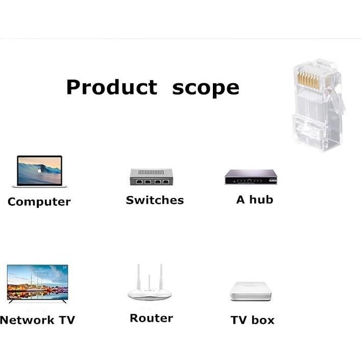 Conectores Cat5e RJ45 Baicheng Dianzi - Paquete de 100