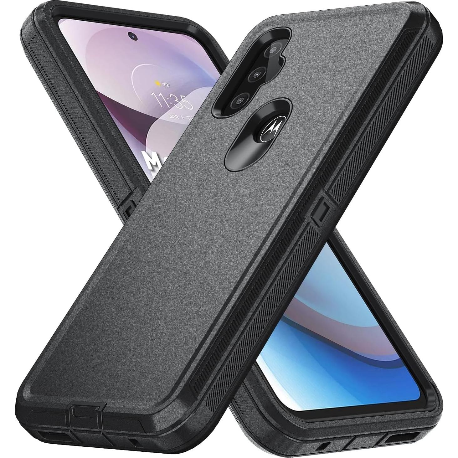 Funda Protectora Motorola Moto G Pure 5G 2024 Negra 3 en 1