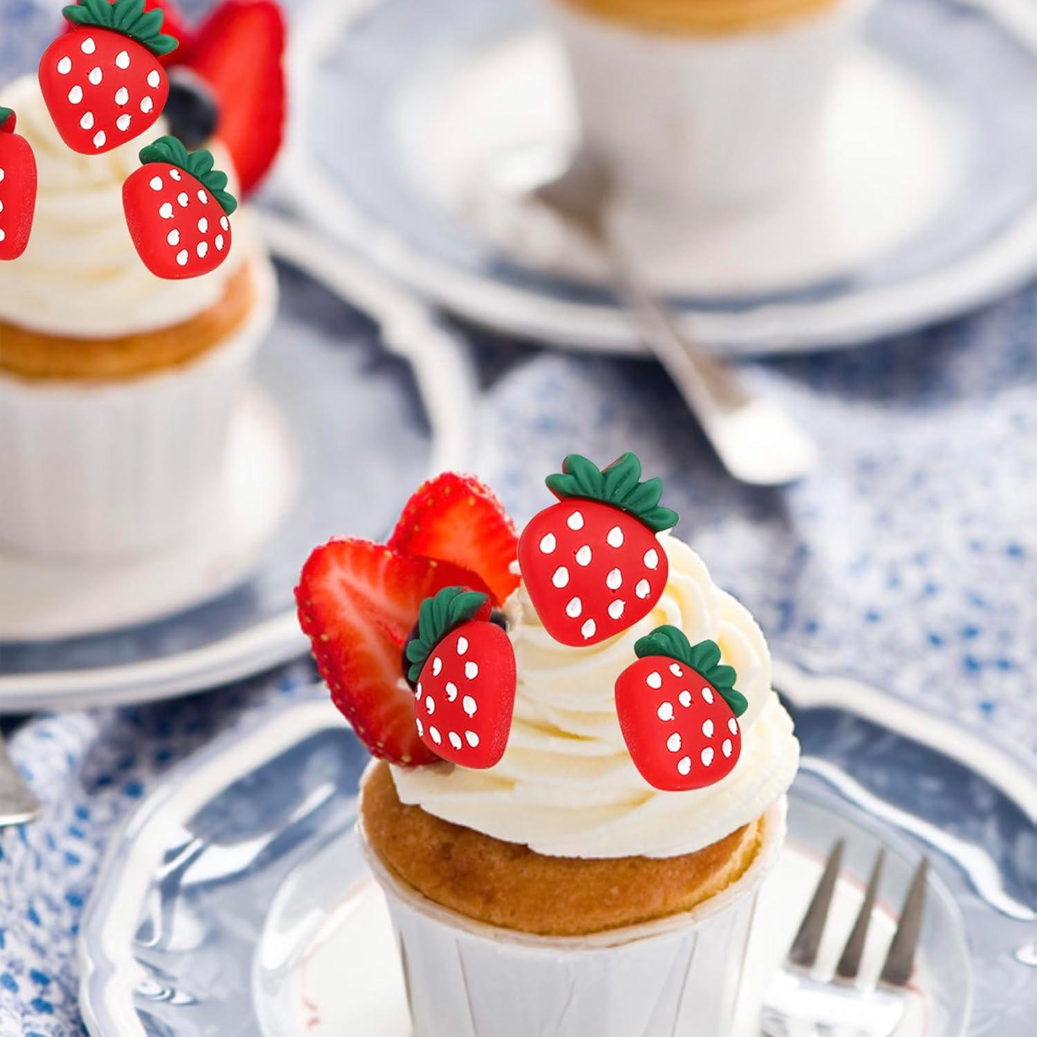 Adornos para Cupcakes de Fresa Rsstarxi - Paquete de 30