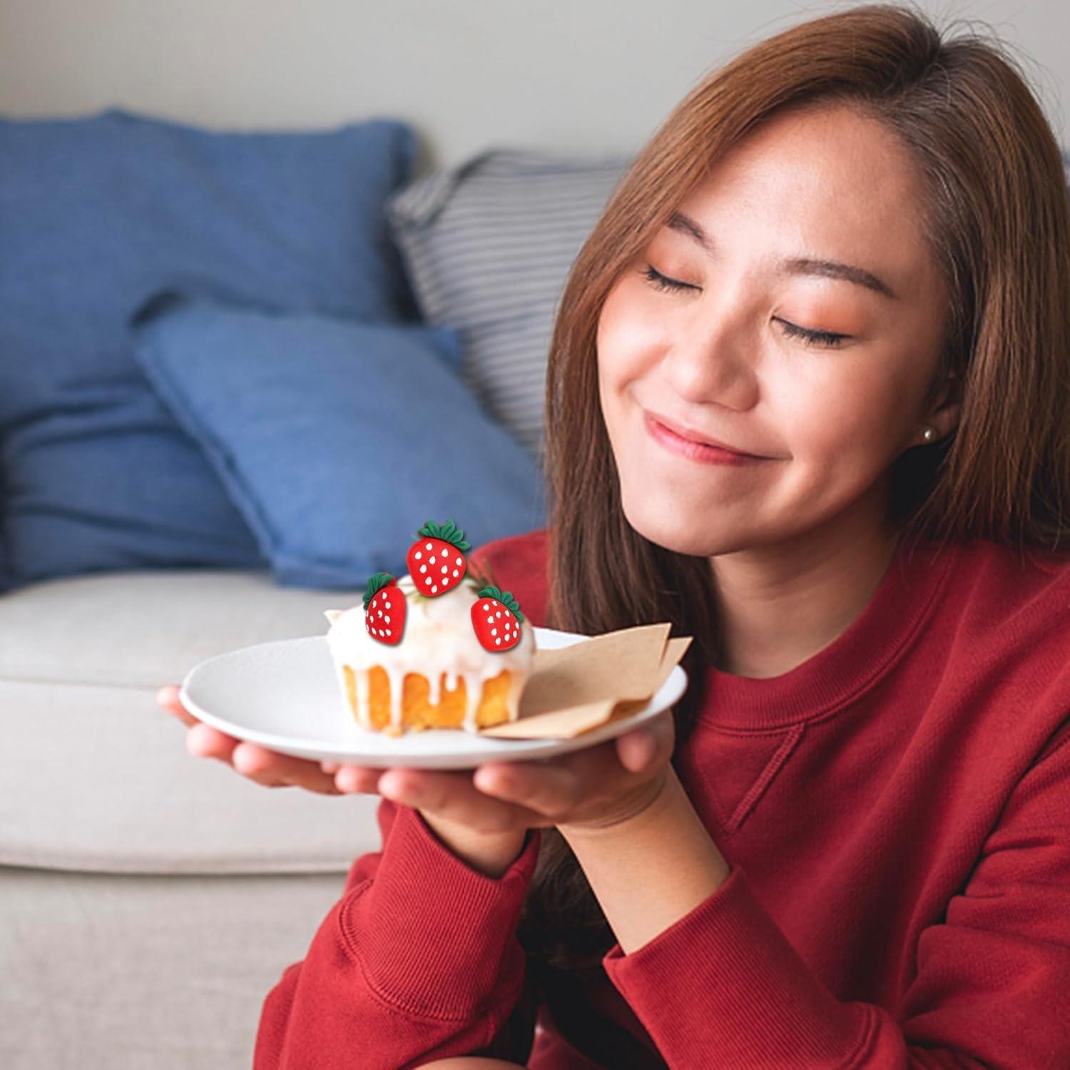 Adornos para Cupcakes de Fresa Rsstarxi - Paquete de 30