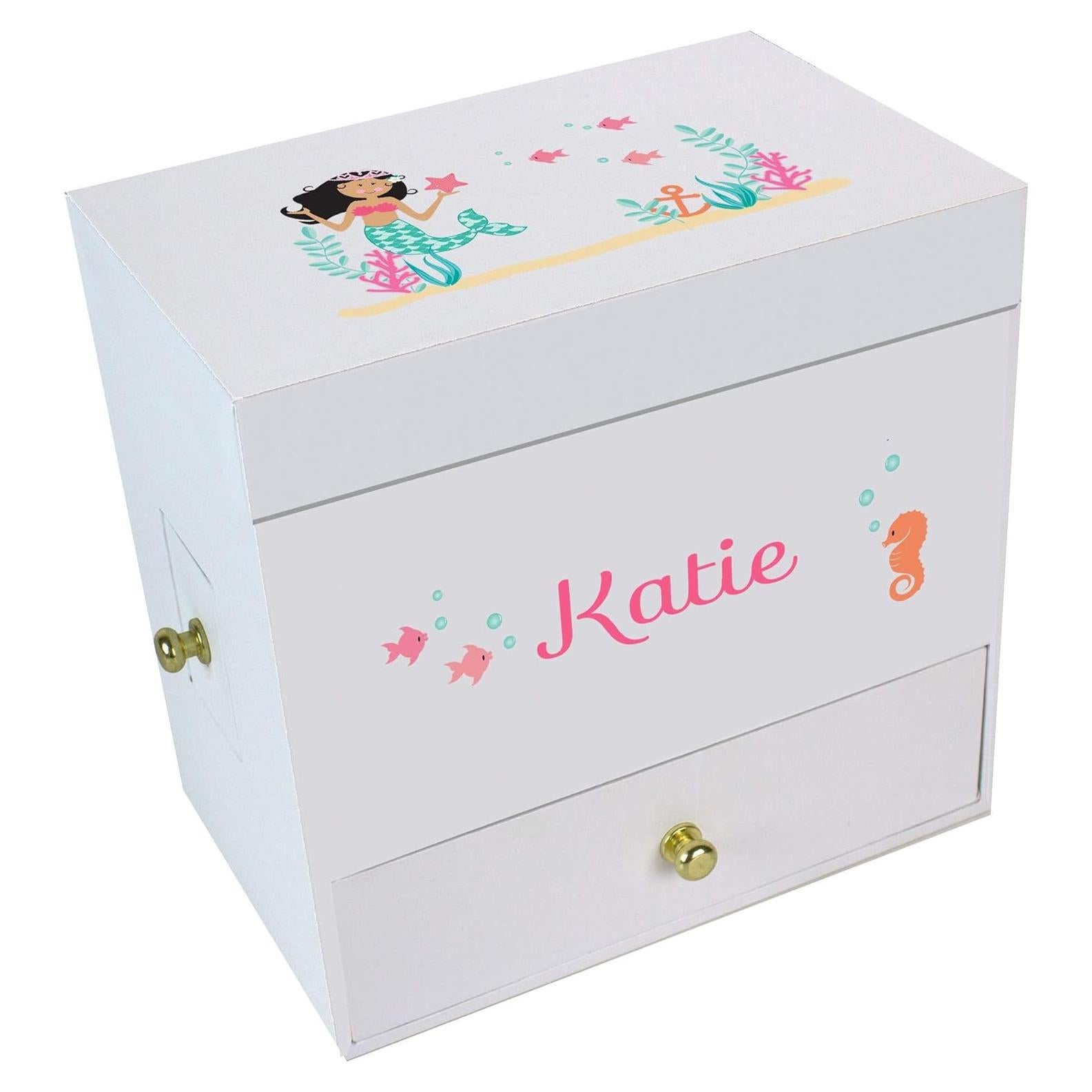 Caja de Joyería Musical My Bambino Sirena Negra 4 Cajones