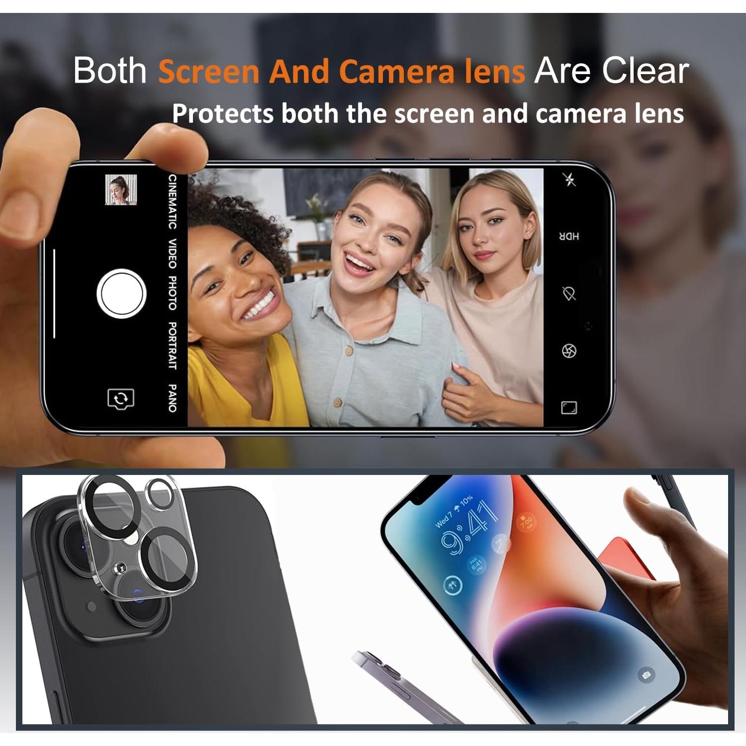 Protector de Pantalla y Lente para iPhone 14/13/13 Pro - Vidrio Templado HD