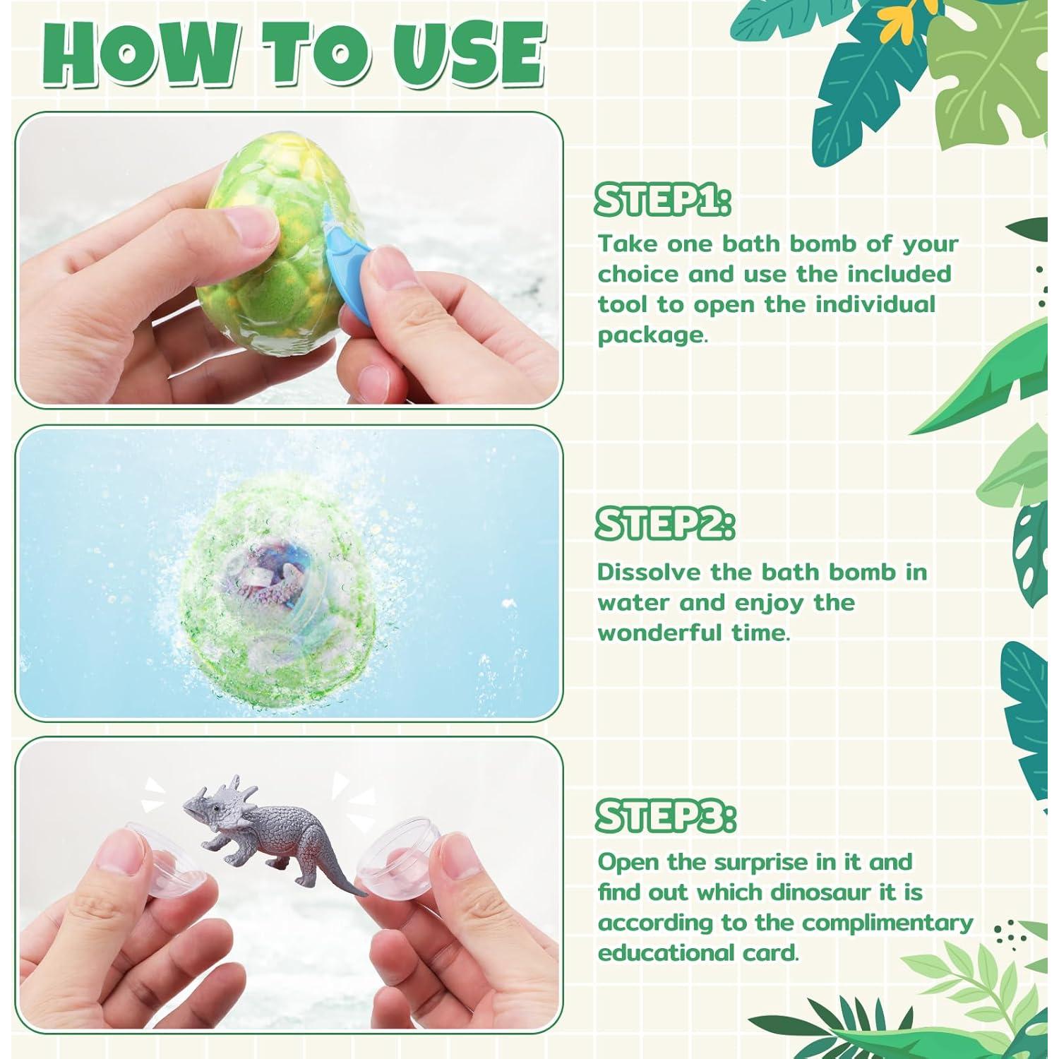 Set de 6 Bombas de Baño TranquilBliss Dinosaurio con Sorpresa