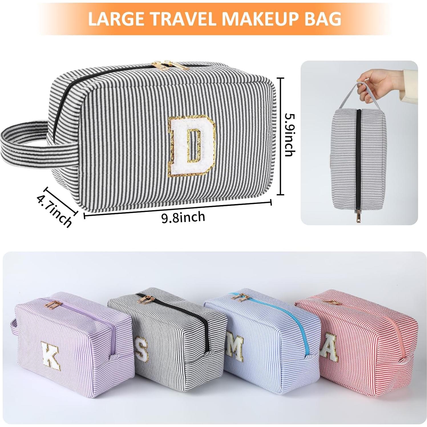 Bolsa de Maquillaje Personalizada Inicial A-Z - Negro