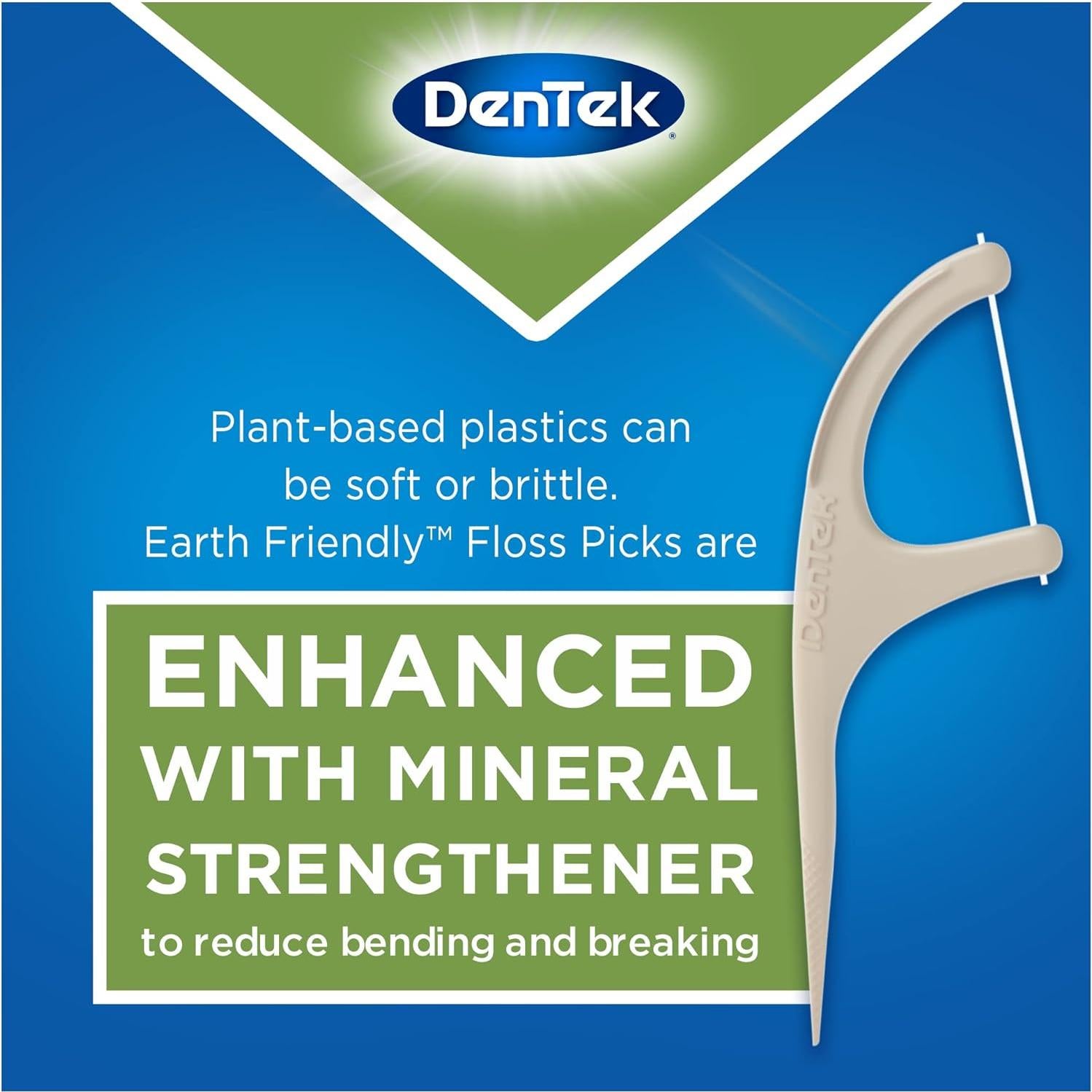 Palillos de Hilo Dental Ecológicos DenTek, 60 Unidades Menta