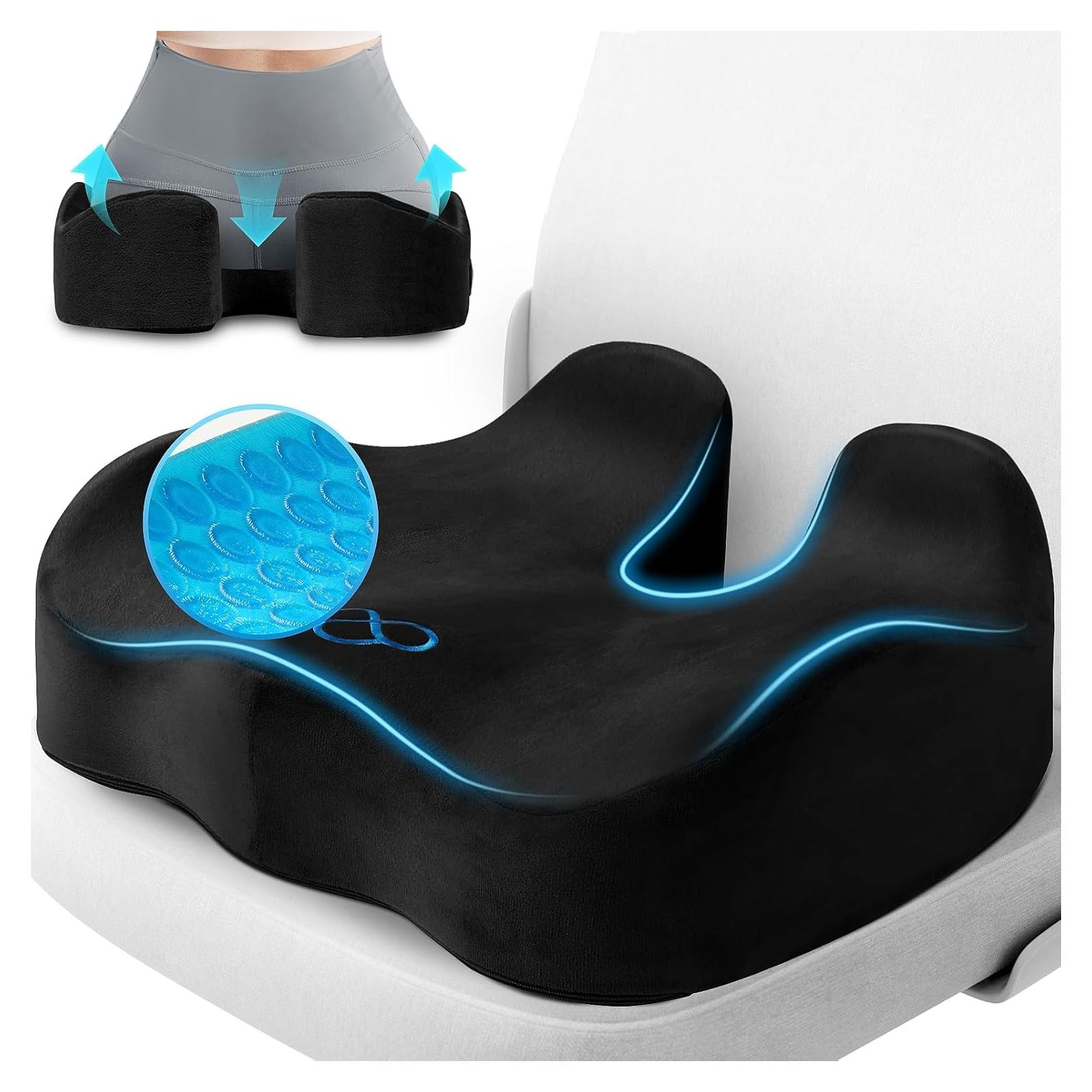 Cojín de Asiento CushyOasis de Espuma Viscoelástica 12.1 cm Negro