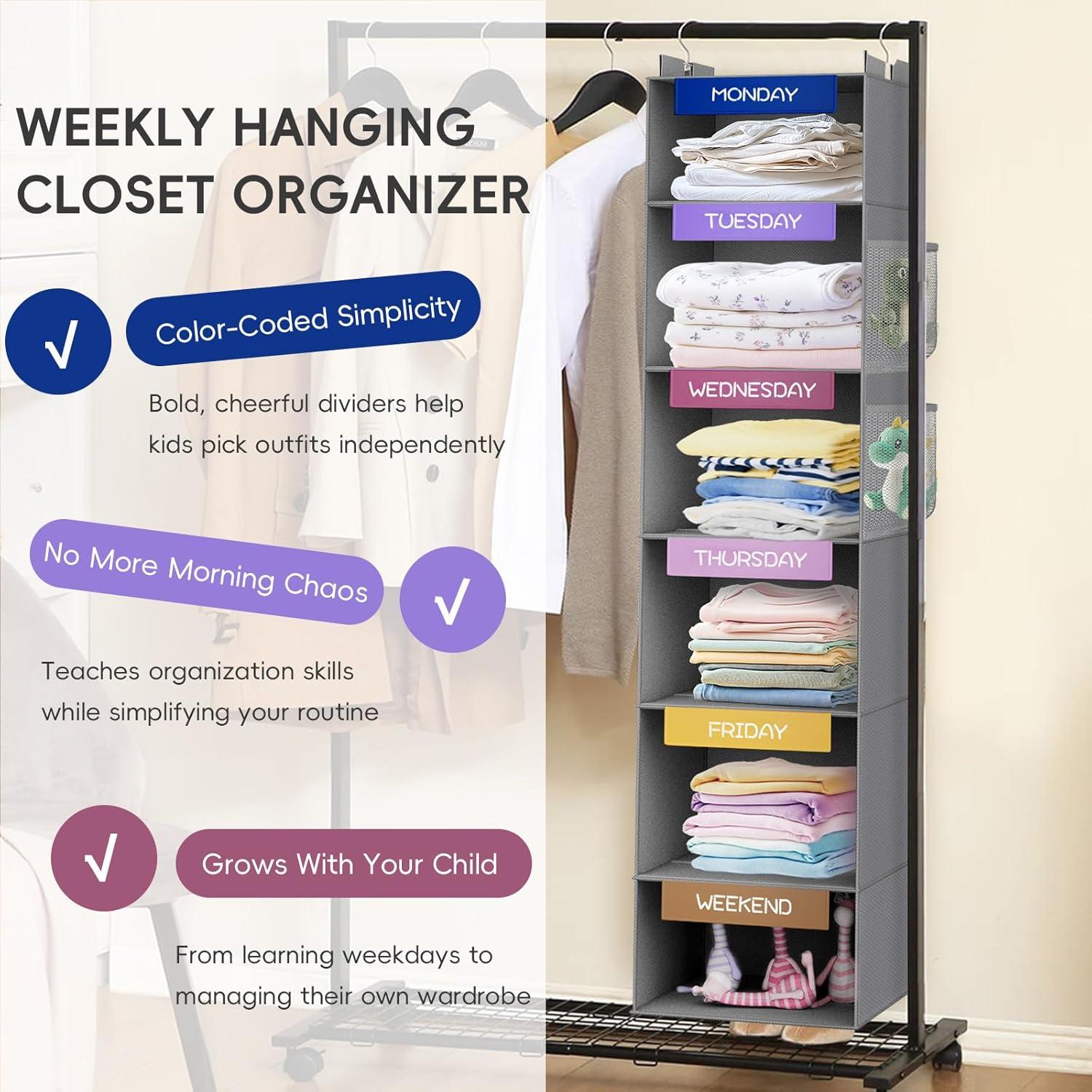 Organizador de Closet Colgante VERONLY 6 Estantes para Niños