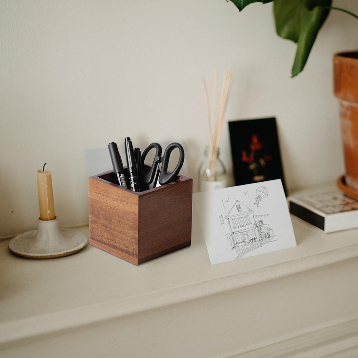 Soporte de Control Remoto de Madera Acacia LBEMEY - Marrón