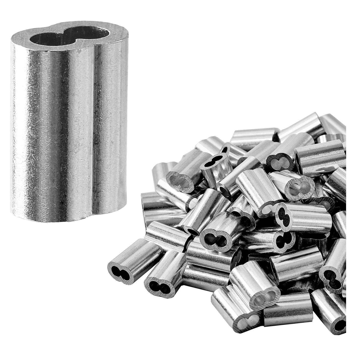 Manga de bucle de crimpado de aluminio HSTECH 100PCS 3mm