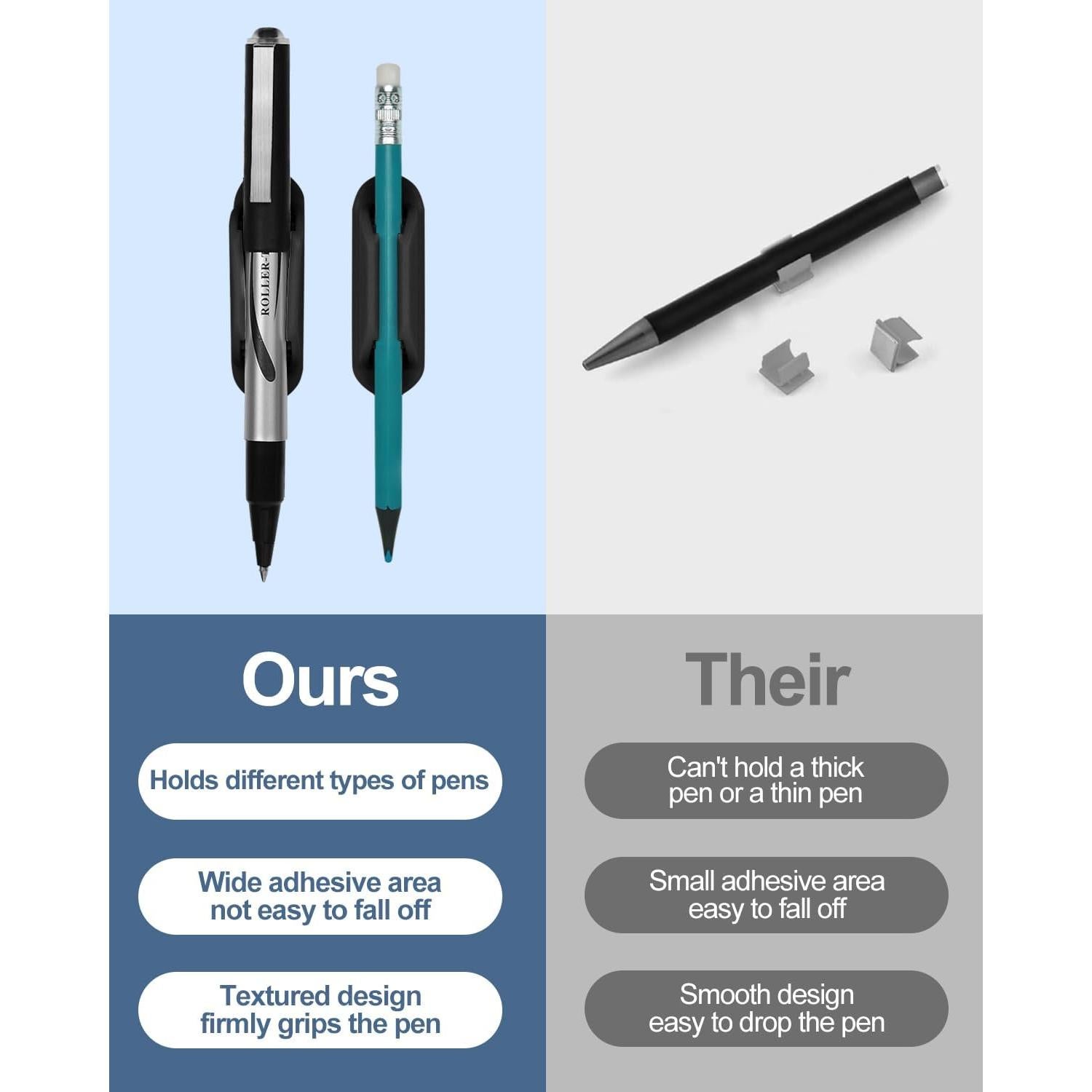 Soportes Adhesivos para Lápices Tiizze - Set de 10 Silicona