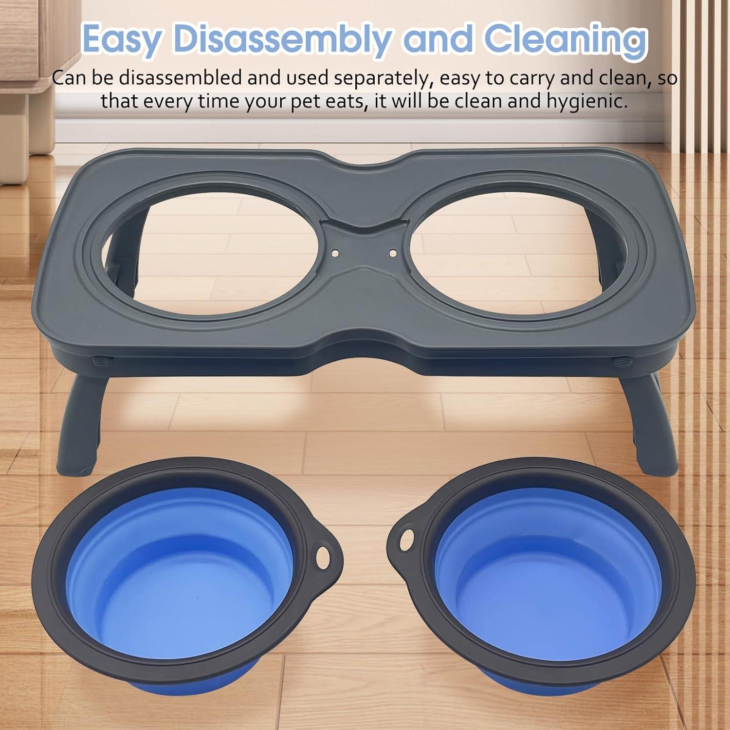 Tazón Elevado Plegable para Perros y Gatos PINVNBY 37.1 cm