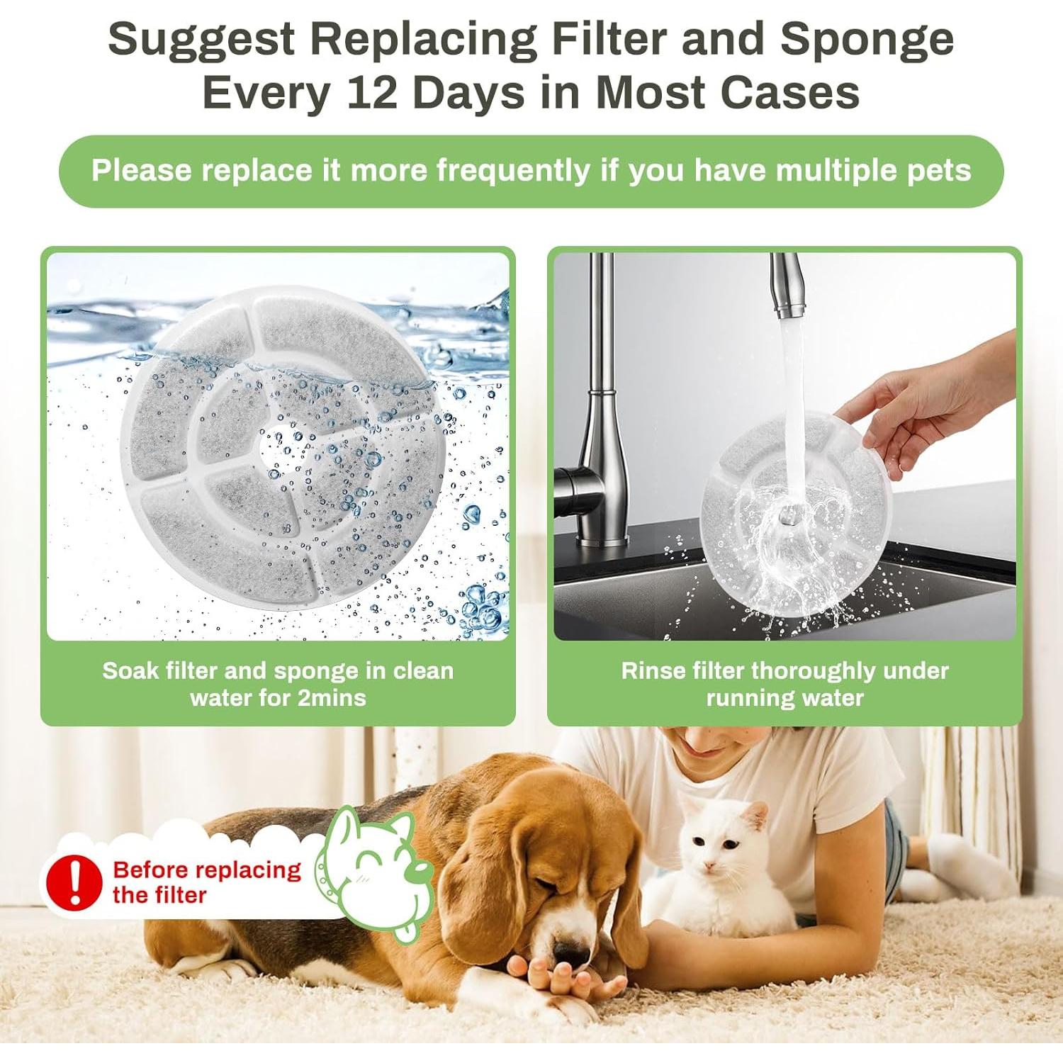 Paquete de 6 Filtros de Reemplazo GISOFIK para Fuente de Agua 18CM