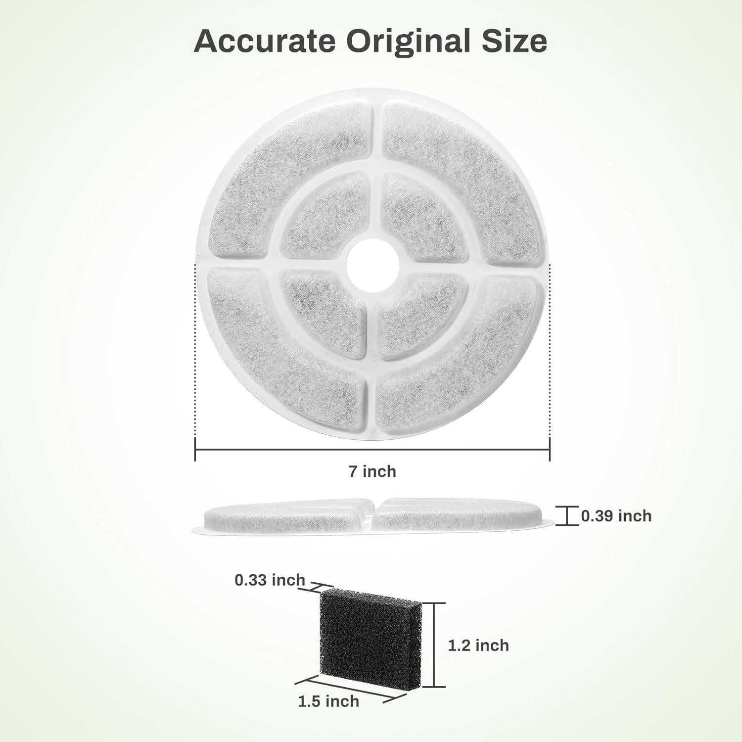 Paquete de 6 Filtros de Reemplazo GISOFIK para Fuente de Agua 18CM